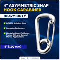 Stainless Asymmetric Snap Hook for Five Oceans (4 inches) FO466
