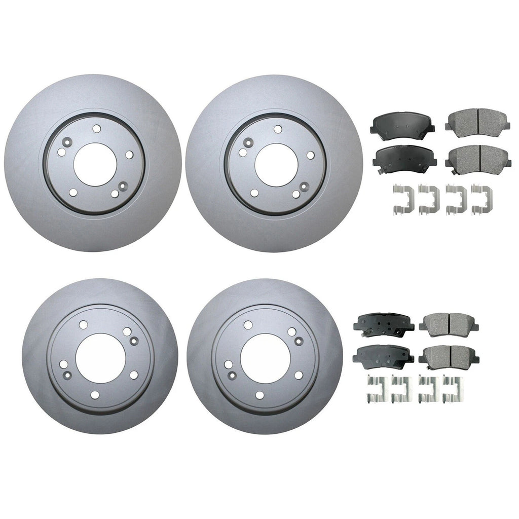 Front Rear Brake Kit Disc Rotors Akebono ProACT Ceramic Pads for Kia Forte5 (2014–2020)