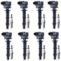 Set of 8 Ignition Coils & NGK Ruthenium Spark Plugs for CL550 CLK550 (2003–2009)