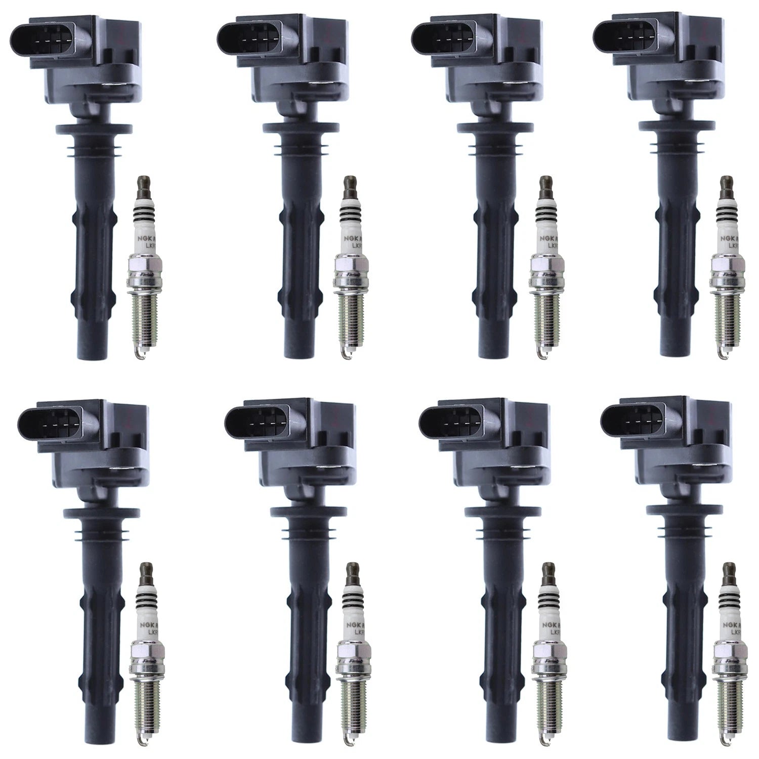 Set of 8 Ignition Coils & NGK Ruthenium Spark Plugs for CL550 CLK550 (2003–2009)