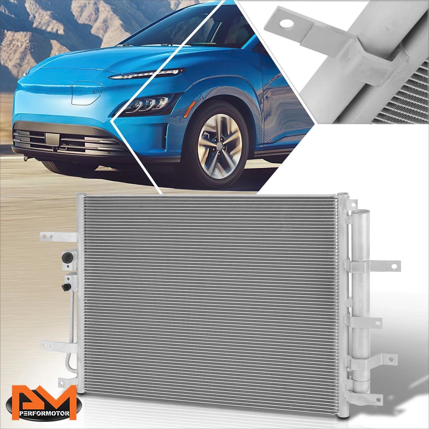 A/C Condenser for Kona Electric/Niro EV (2019–2023) OE Style Aluminum Core