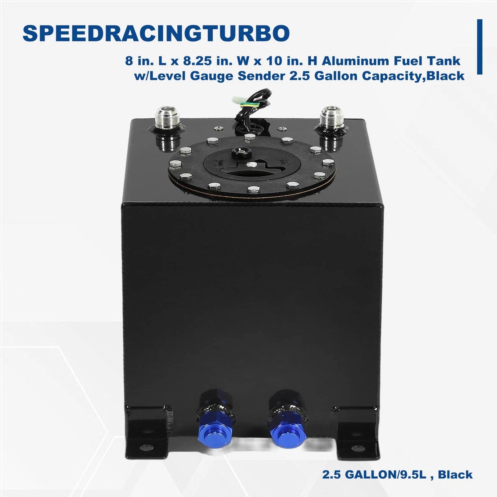 2.5 Gallon Aluminum Fuel Cell Tank with Level Sender for Race Applications