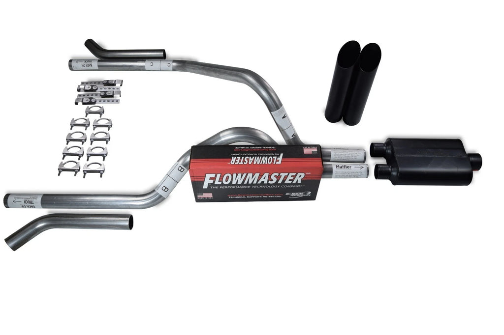 2.5" Dual Exhaust Kit for Dodge Dakota (1987–1996) - Flowmaster 40, Corner Exit, Black