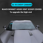 Black Bonnet Hood Vent Scoop Covers for Chevy Camaro (2016–2018)