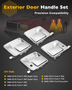 Set of 4 Chrome Exterior Door Handles for Ford F-250 F-350 (1999–2016) 79306