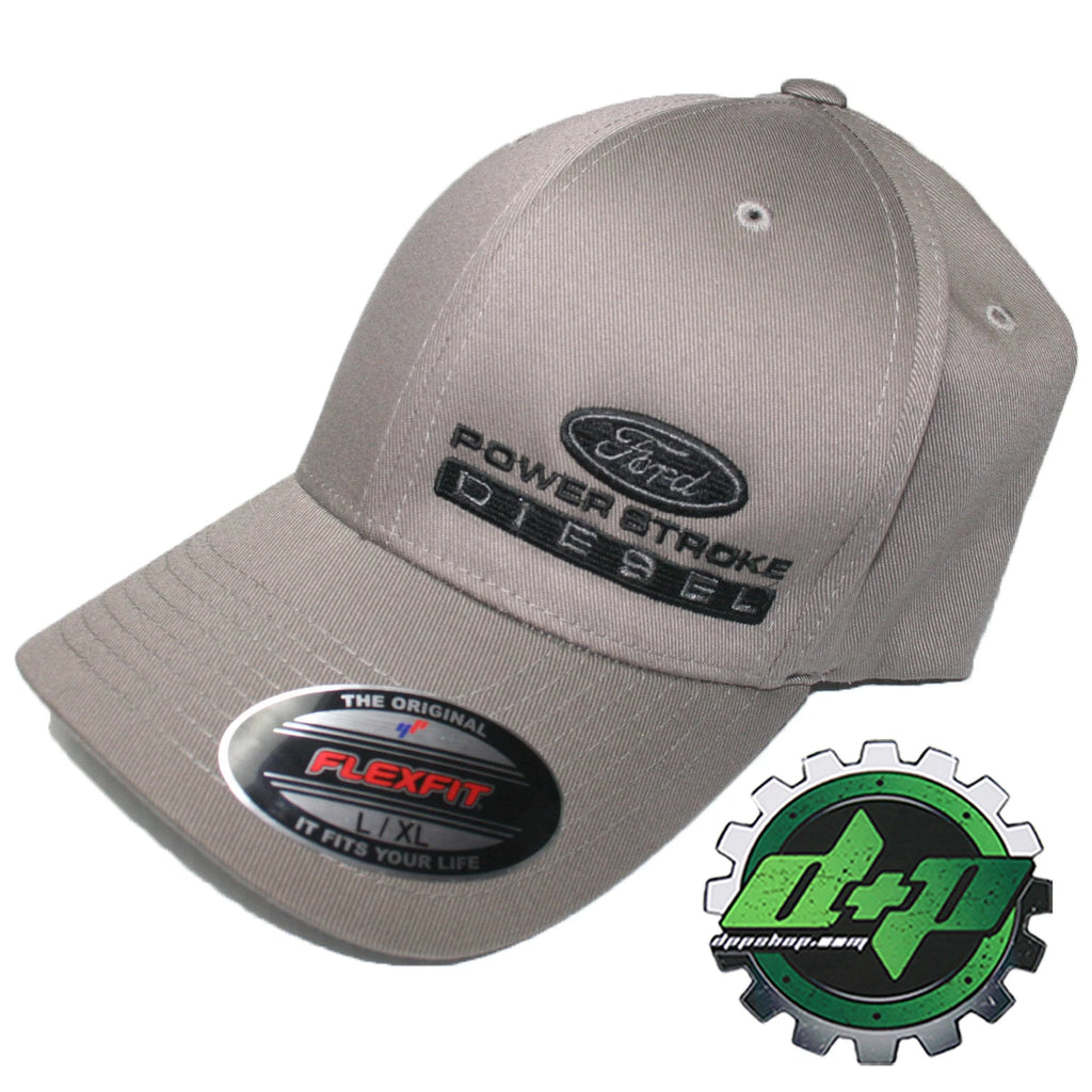 Flexfit Hat for Ford Powerstroke Truck Diesel (L/XL, Charcoal Gray)