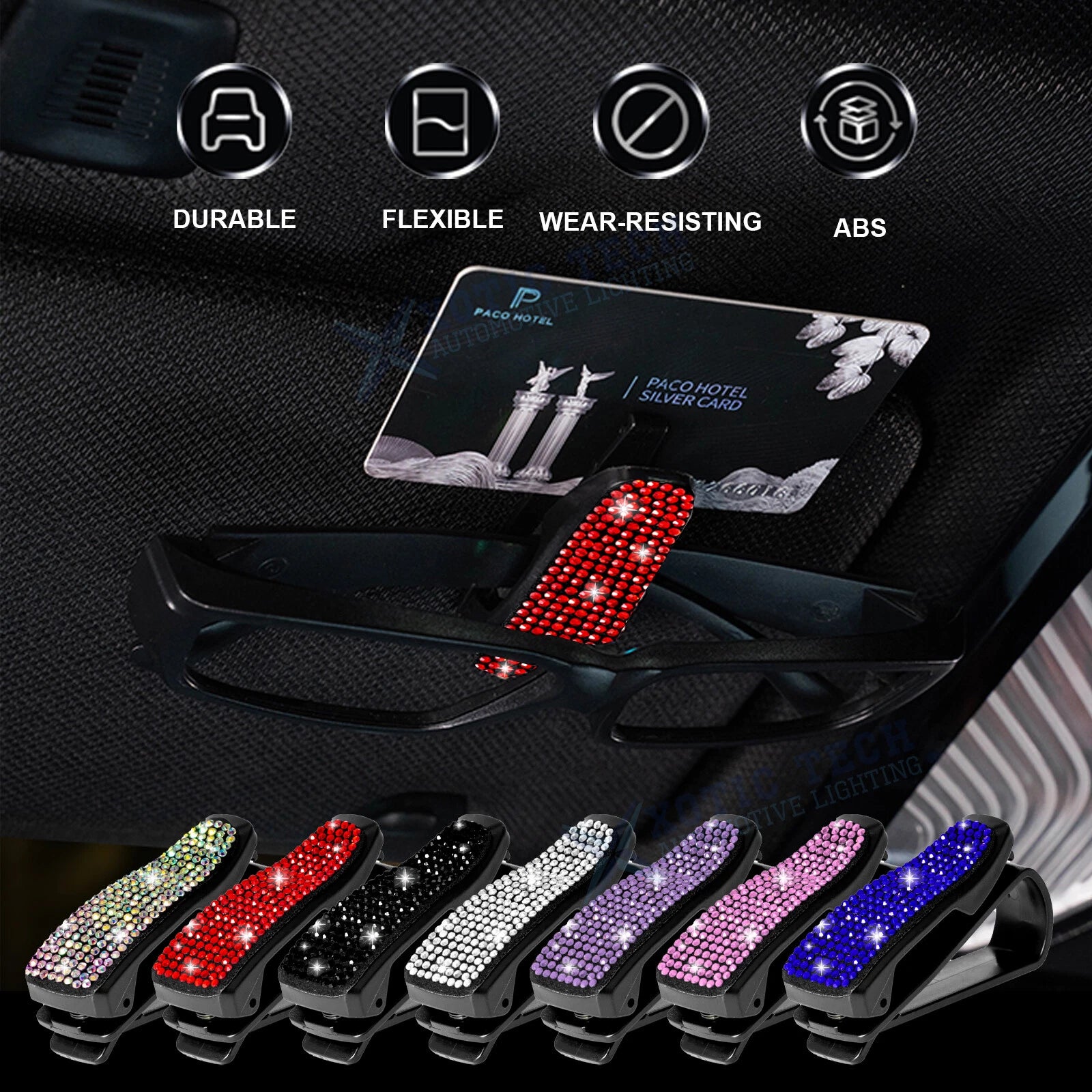 2PCS Universal Car Sun Visor Glasses Clip for Sunglasses Holder (—)