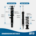 Coilover Shocks Absorbers Kit for BMW 3-Series E90 E91 (2004–2011) RWD Adjustable Height