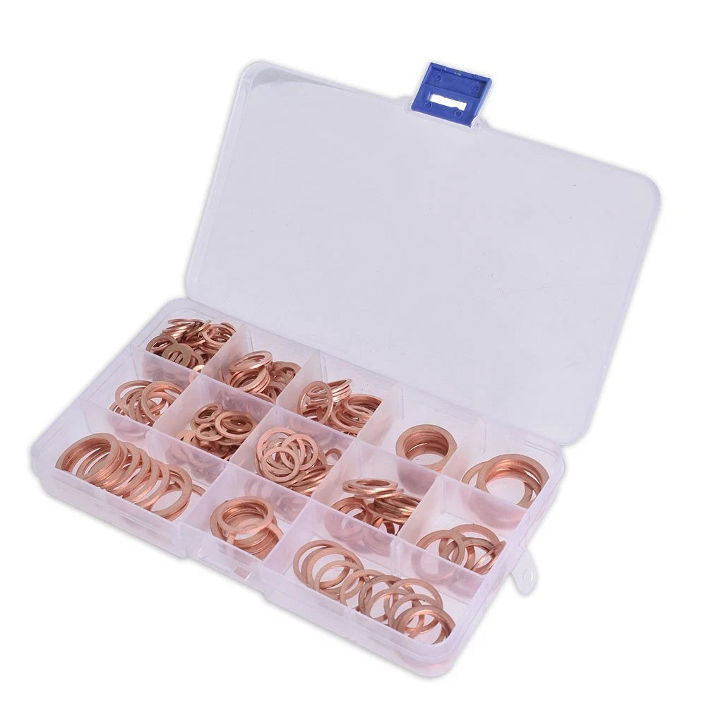 Set of 280 Copper Crush Washers for Various Applications