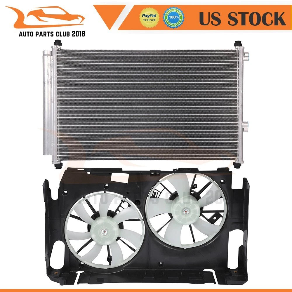 AC condenser and cooling fan assembly for Toyota RAV4 (2009–2012)