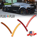 4X Amber LED Front & Red Rear Side Marker Lights for Chevy Corvette C7 (2014–2019)