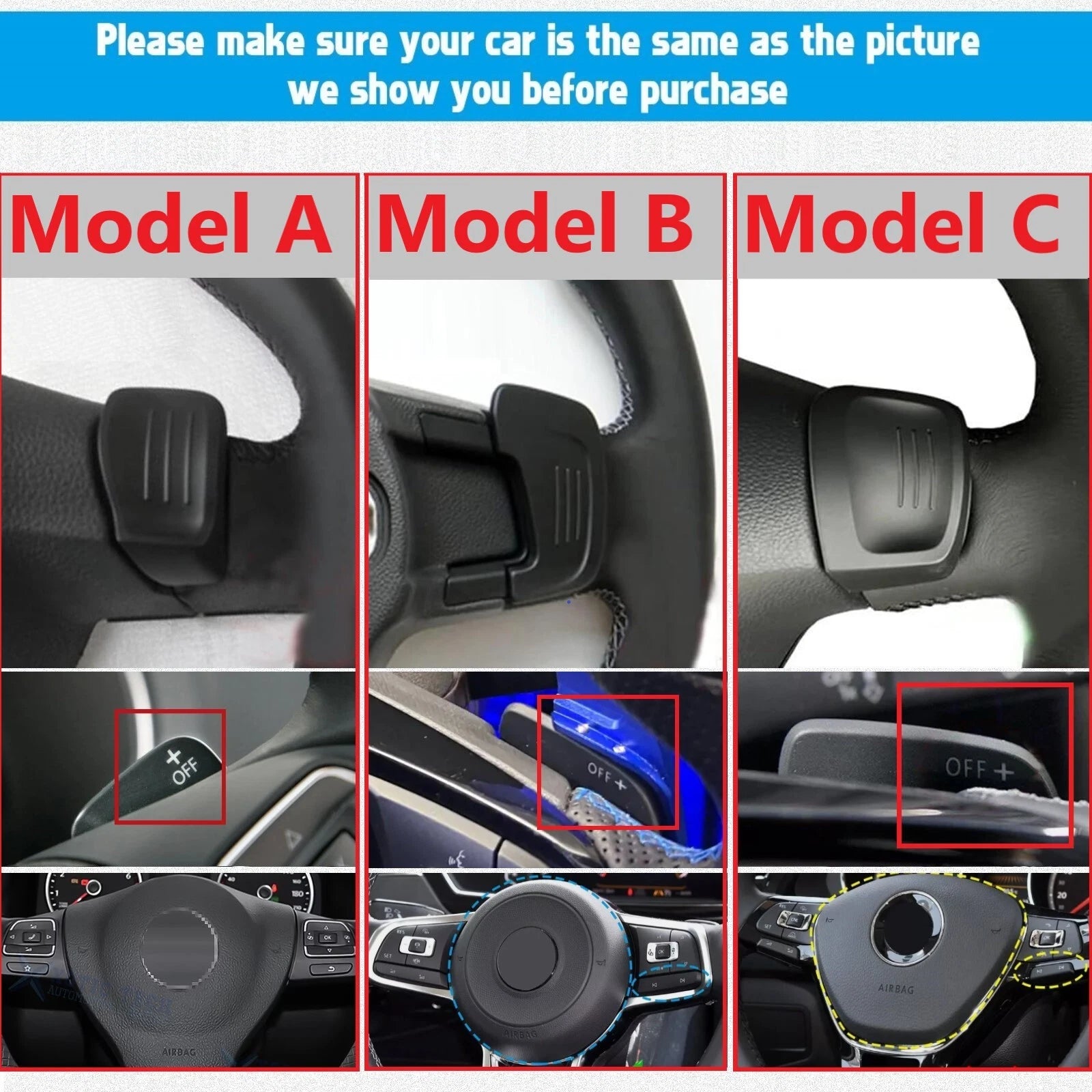 ABS/Aluminum Paddle Shifter Extension Cover for VW Golf MK6 (2009-2014)