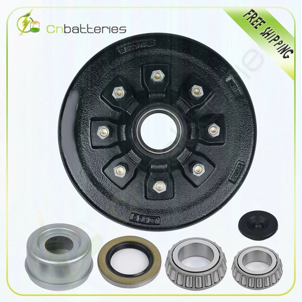 8 on 6.5" Boat Trailer Galvanized Hub L14125A L25580 Bearings for 7000 lbs Axle