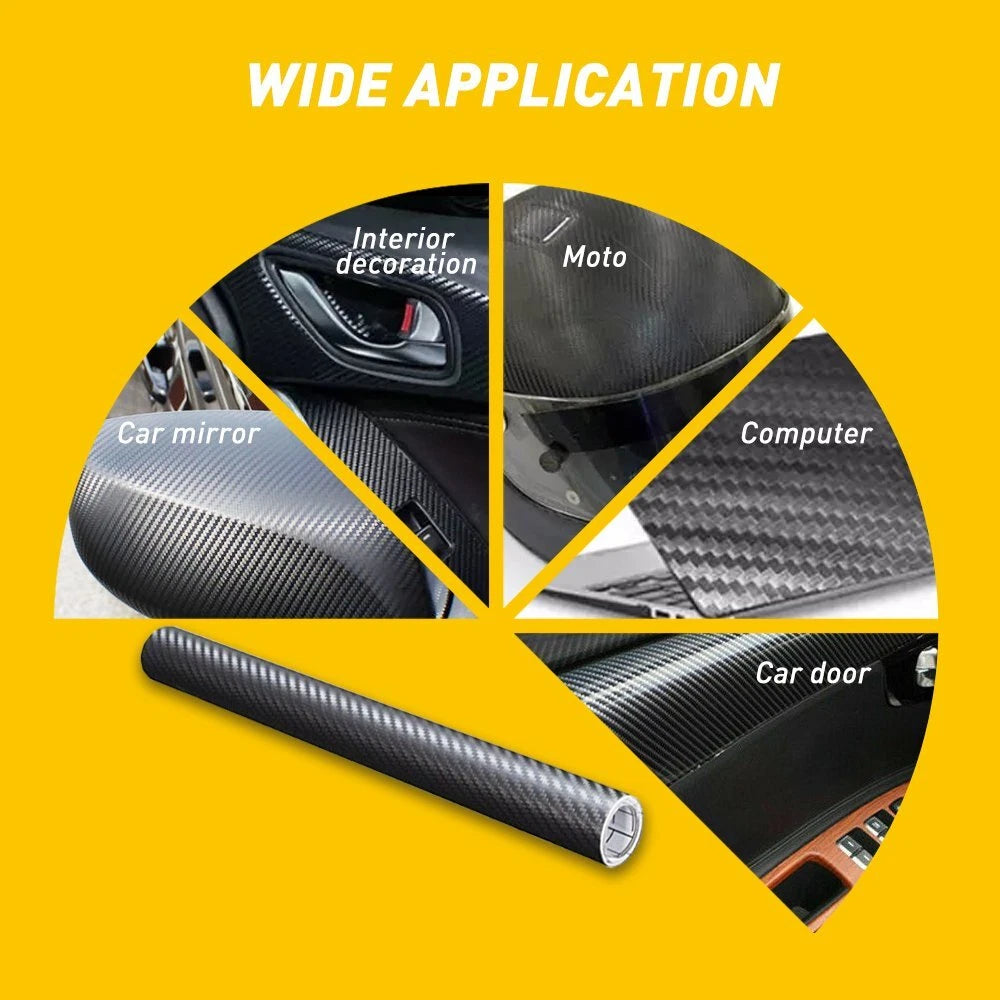 5D Waterproof Carbon Fiber Vinyl Wrap for Cars (Universal)