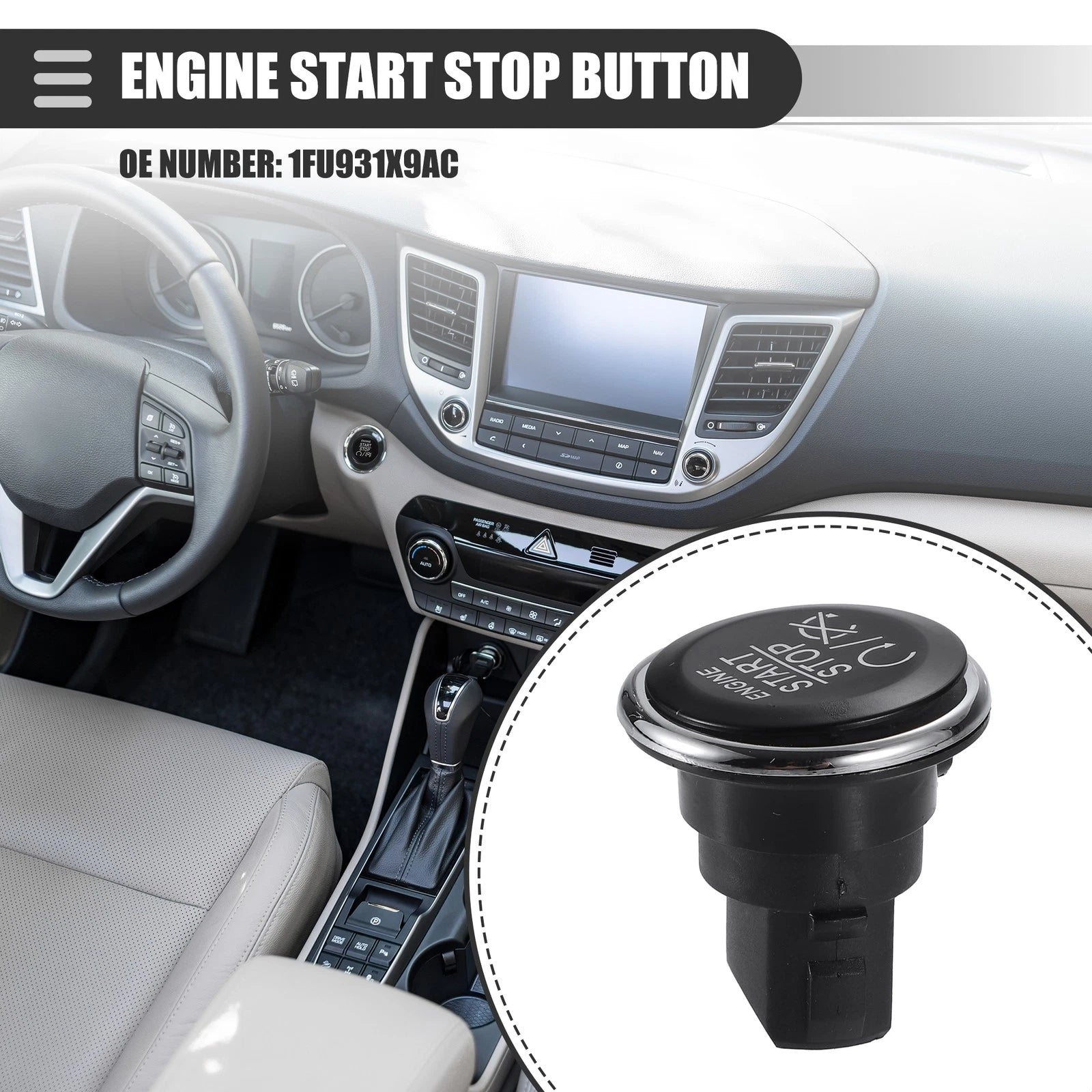 Engine Start Stop Button Switch for Dodge Challenger (2008–2014) 1FU931X9AC