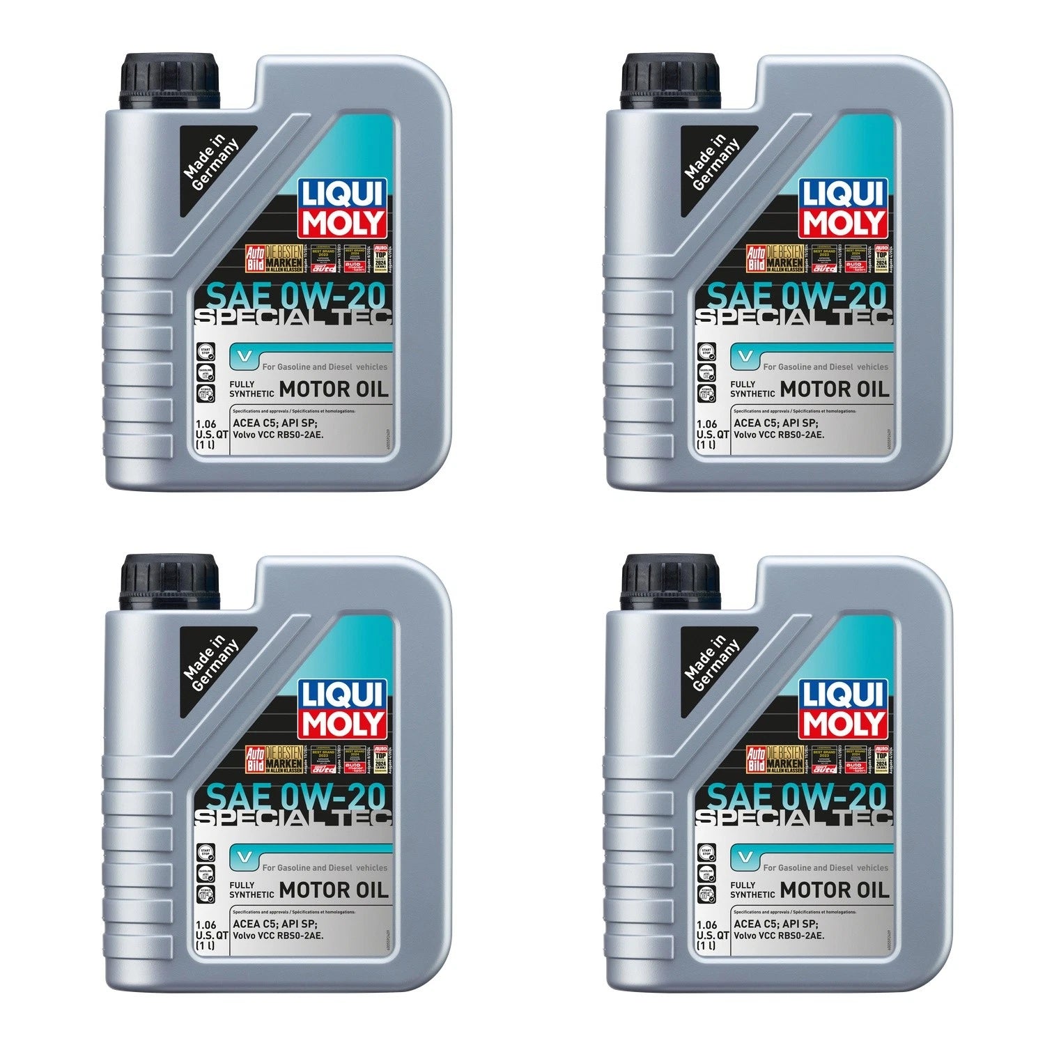 Set of 4 Liqui Moly Special Tec V 0W-20 Engine Motor Oil for