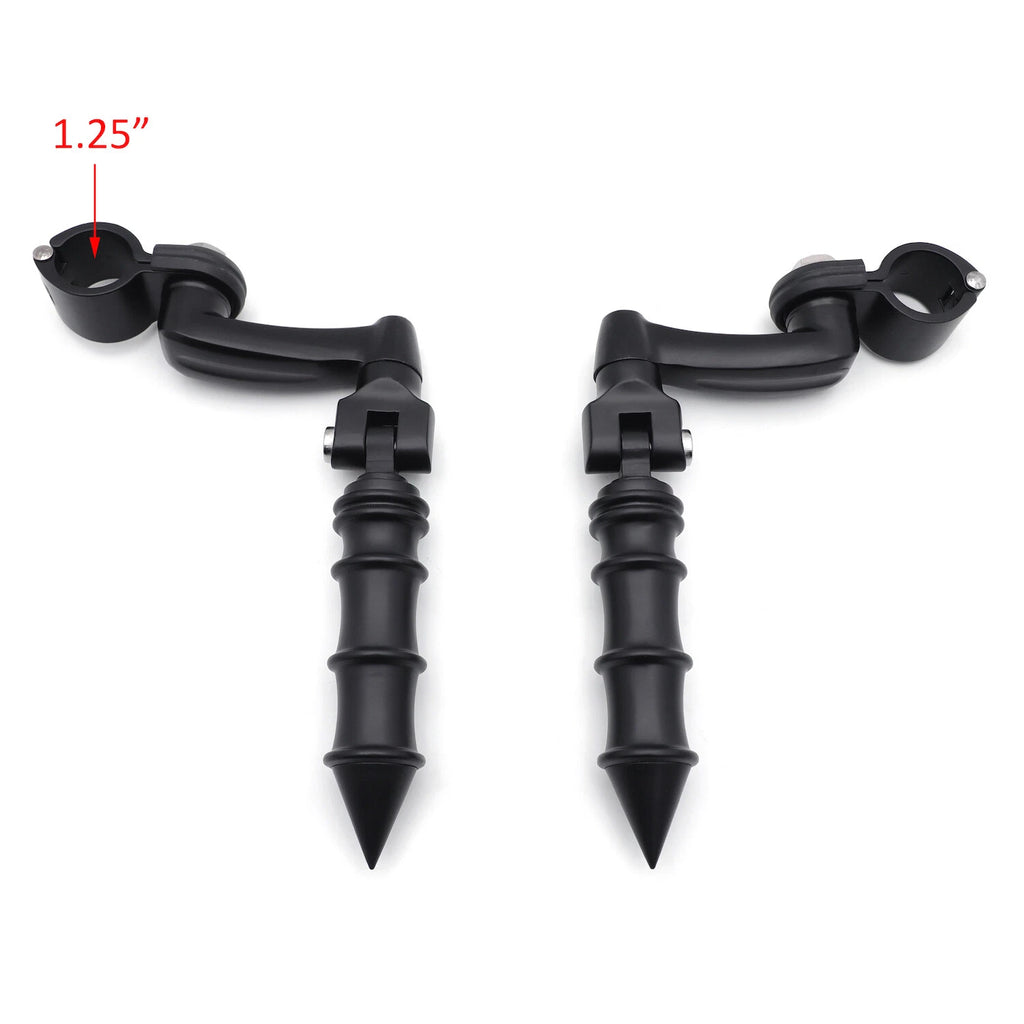 1-1/4" Adjustable Bamboo Black FootPeg for Yamaha V-Star, Suzuki Boulevard