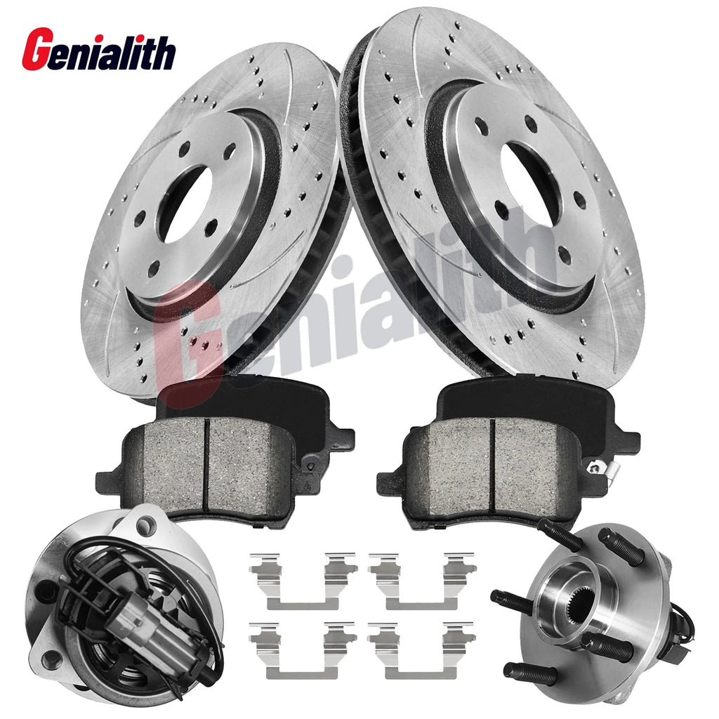 Front Wheel Bearings Brake Rotors Brake Pads for Chevy Cobalt Pontiac G5 (2005–2010)