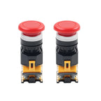 2pcs Mushroom Momentary Push Button Switch for Universal Applications (DC220V)