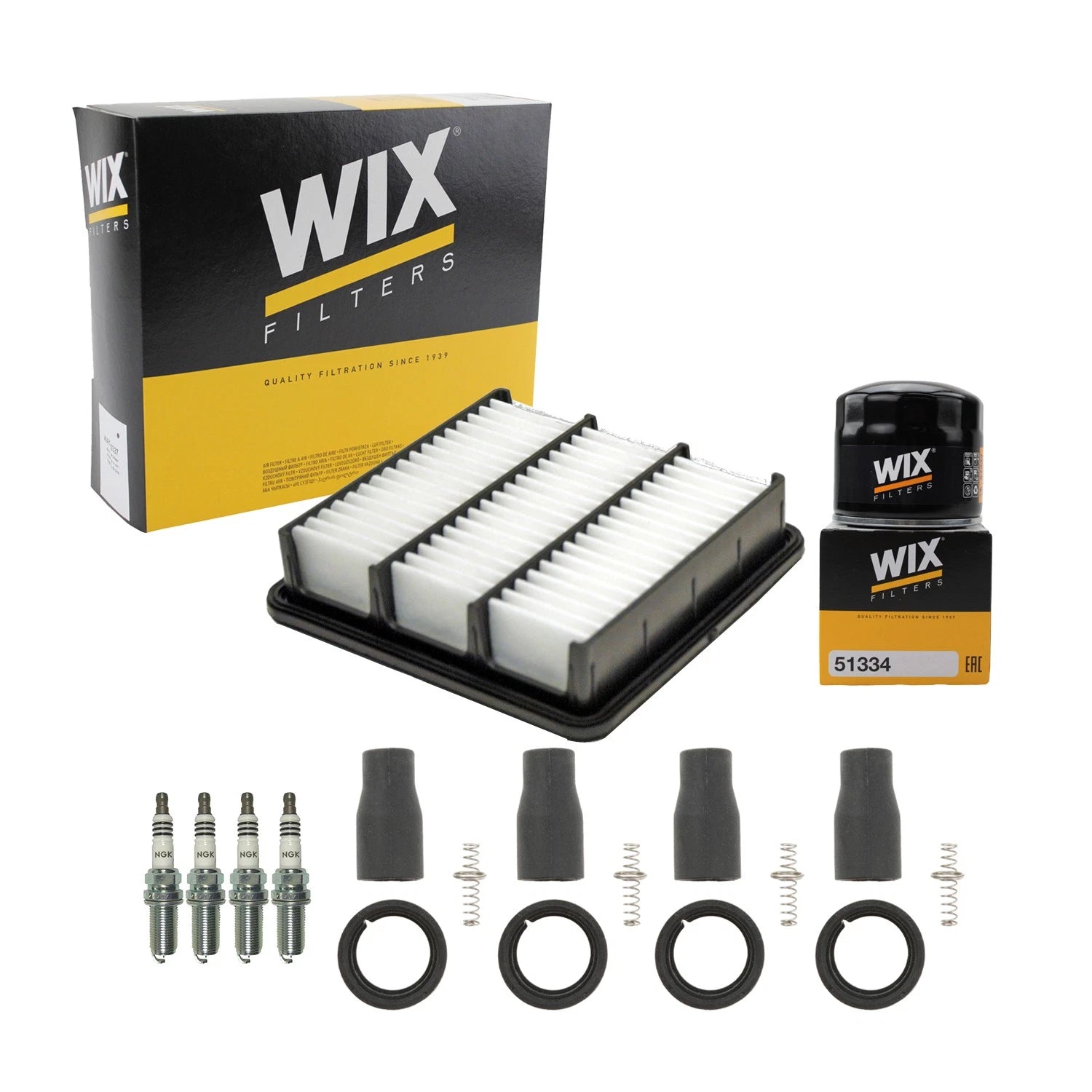 Tune Up Kit with 4 NGK Spark Plugs & Coil Boots for Kia Forte (2010–2018)
