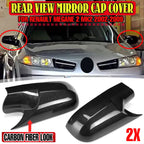 Carbon Style Rear View Mirror Cover Cap for Renault Megane 2 (2002–2009)