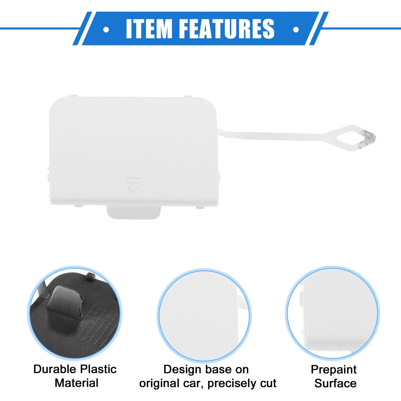 Tow Hook Cover Cap for Mercedes-Benz C300 W204 (2008–2011) White