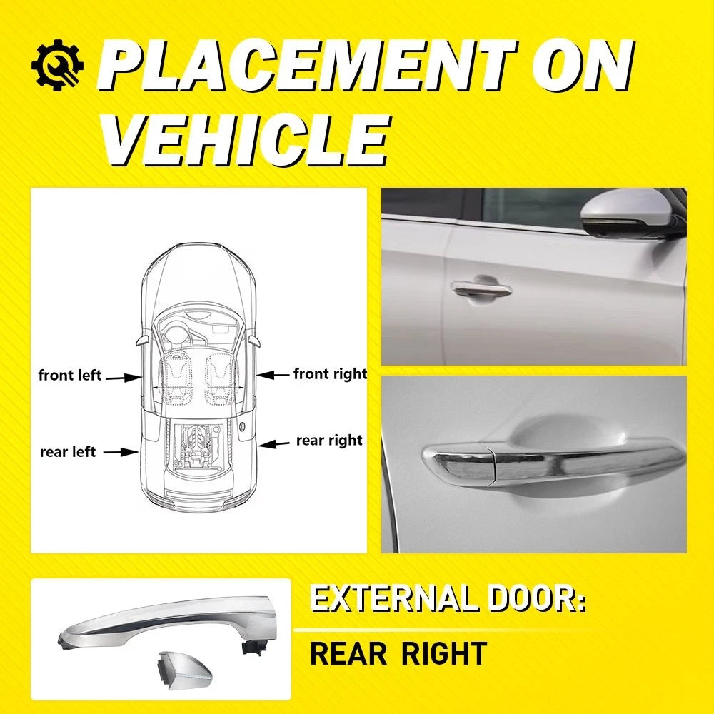 Chrome Exterior Door Handle for Hyundai Tucson (2016–2021) - Right Rear