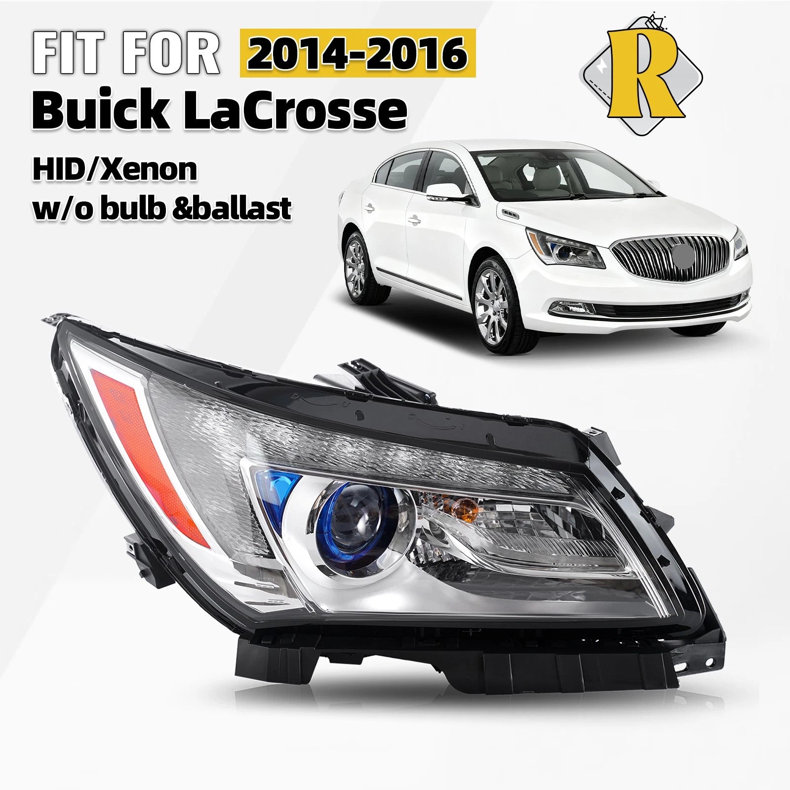 HID/Xenon Headlight for Buick LaCrosse (2014–2016) AFS LED DRL Passenger Side