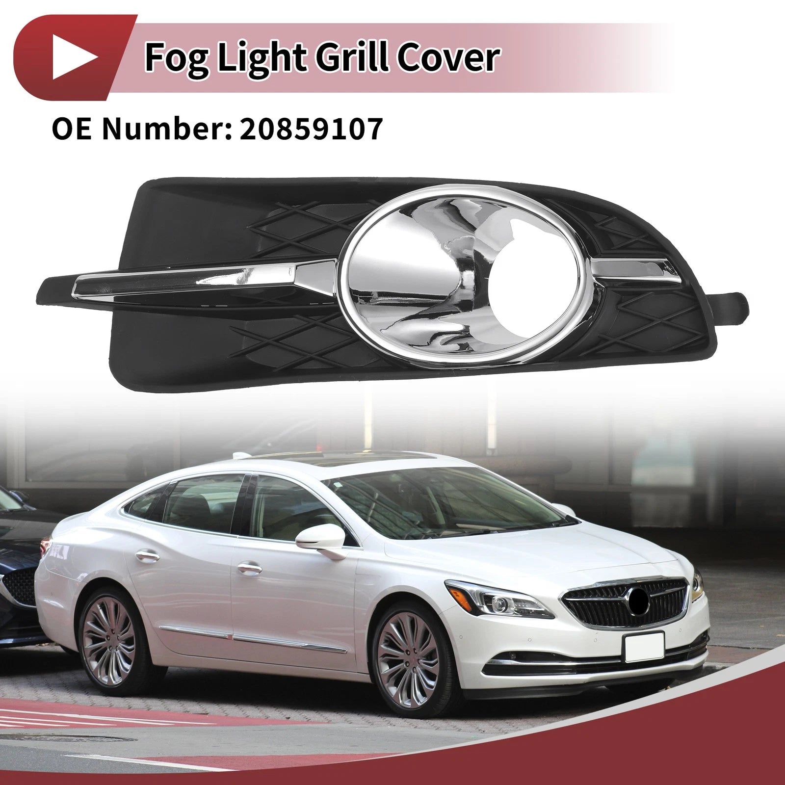 1 Pc Fog Light Grill for Buick LaCrosse (2010–2013) No. 20859107