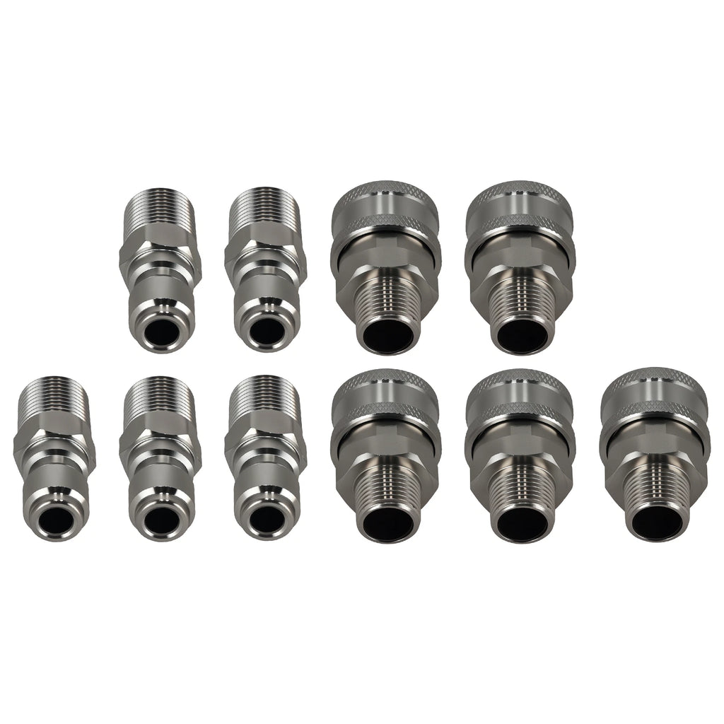 Pressure Washer Quick Connect Adapter Set for NPT Stainless Steel (10–3/8)