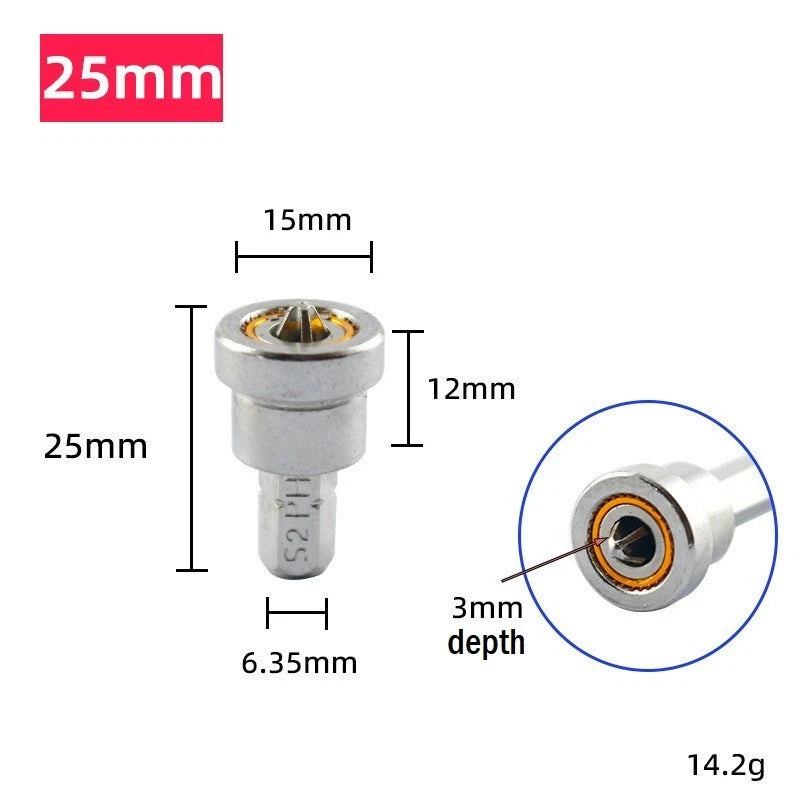 Magnetic Ring Screwdriver Bits for Limit Screw Depth and Damage Prevention