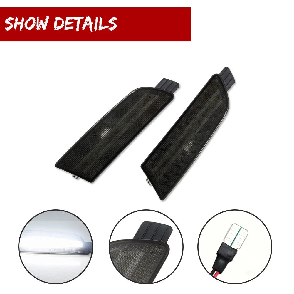 Smoked White LED Front Bumper Side Marker Lights for Mazda 6 (2009–2013)