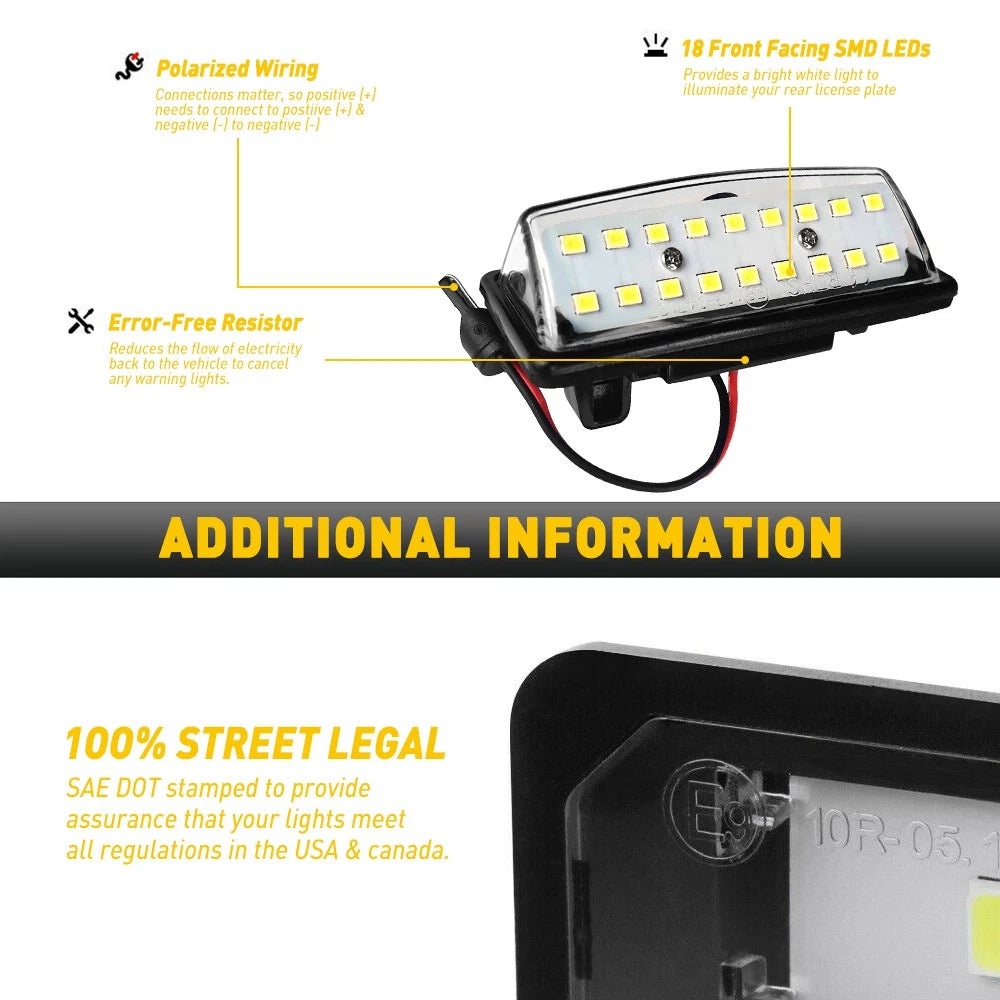 LED License Plate Light Housing for Nissan Sentra (2013–2019)