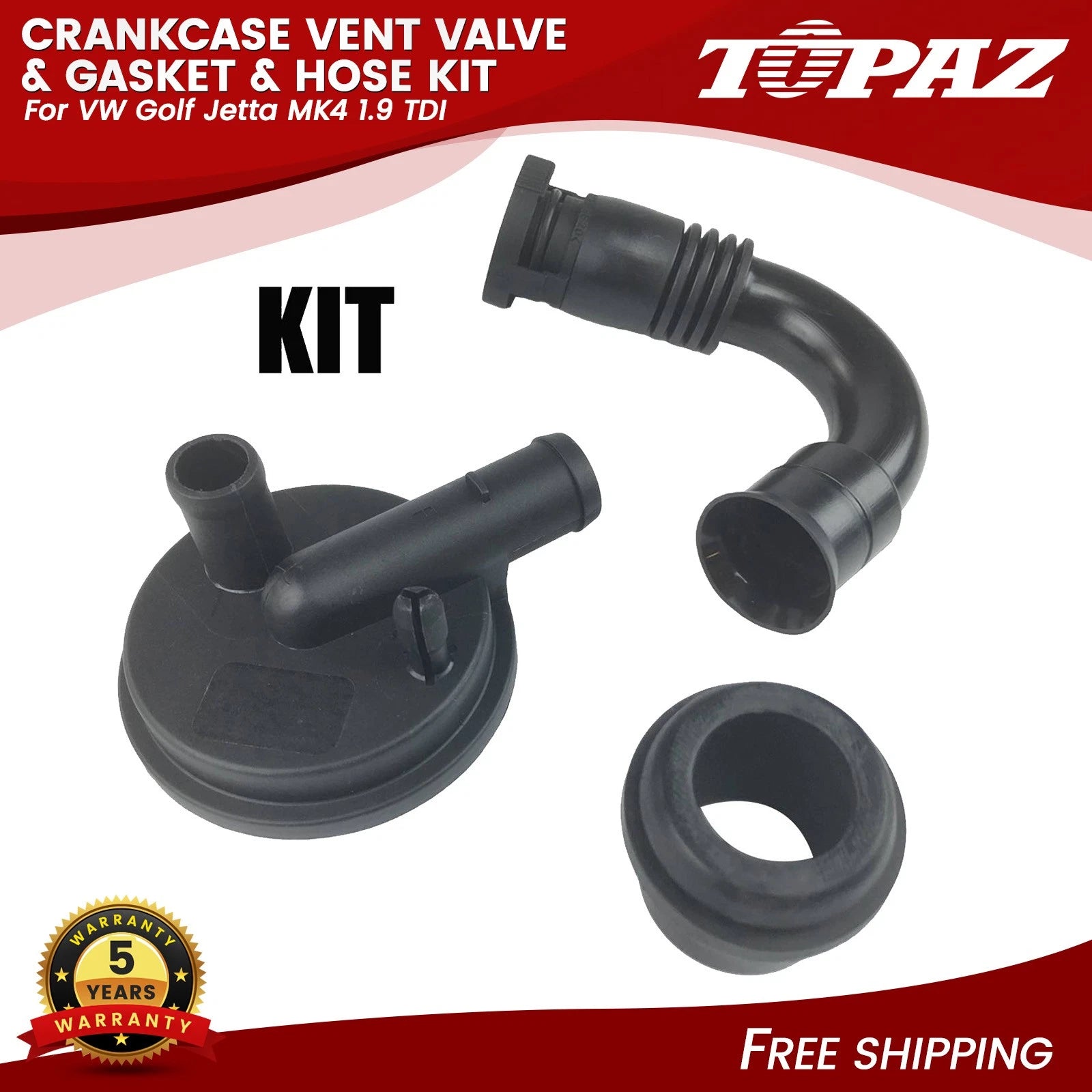 3X Crankcase Vent Valve Kit for VW Golf Jetta MK4 (1999–2006)