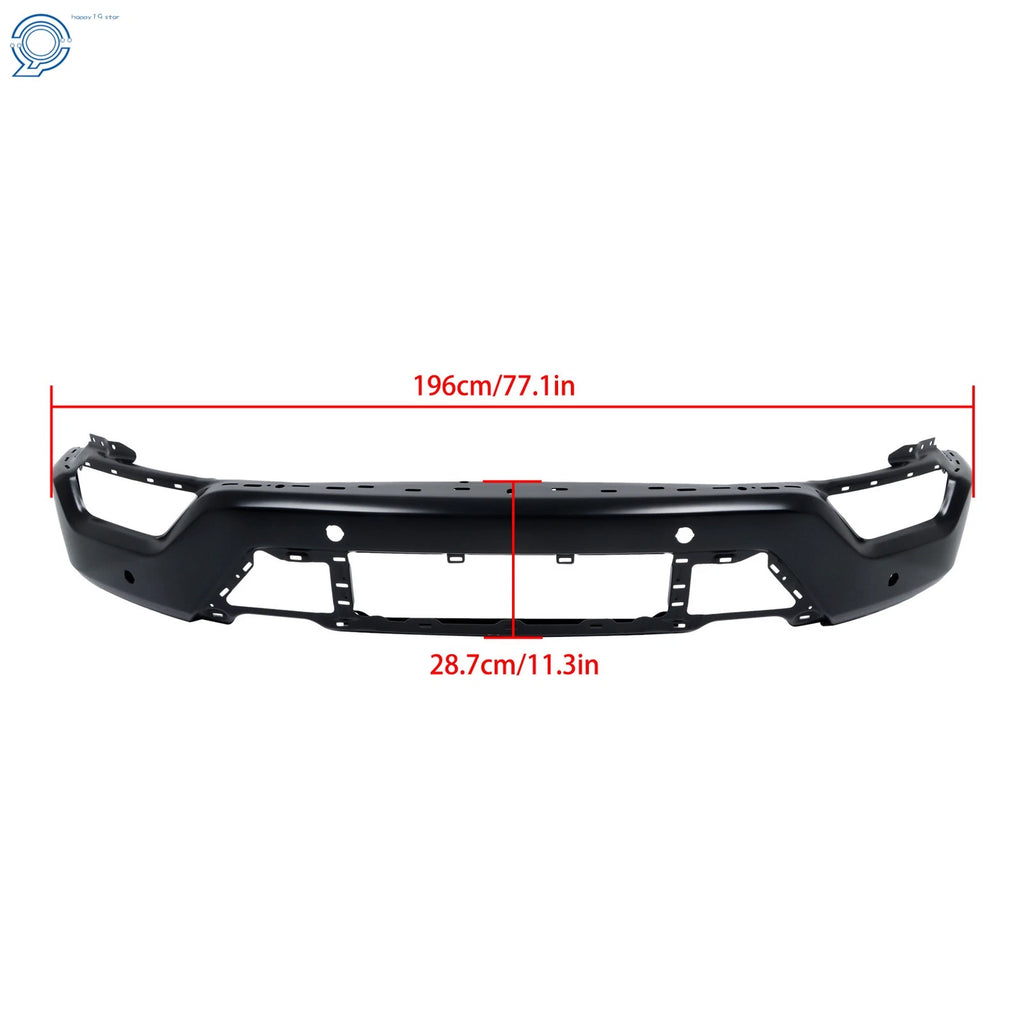 Front Bumper Face Bar 5PCS for Ford F150 (2021–2023) Steel Black w/ 6 Sensor Holes