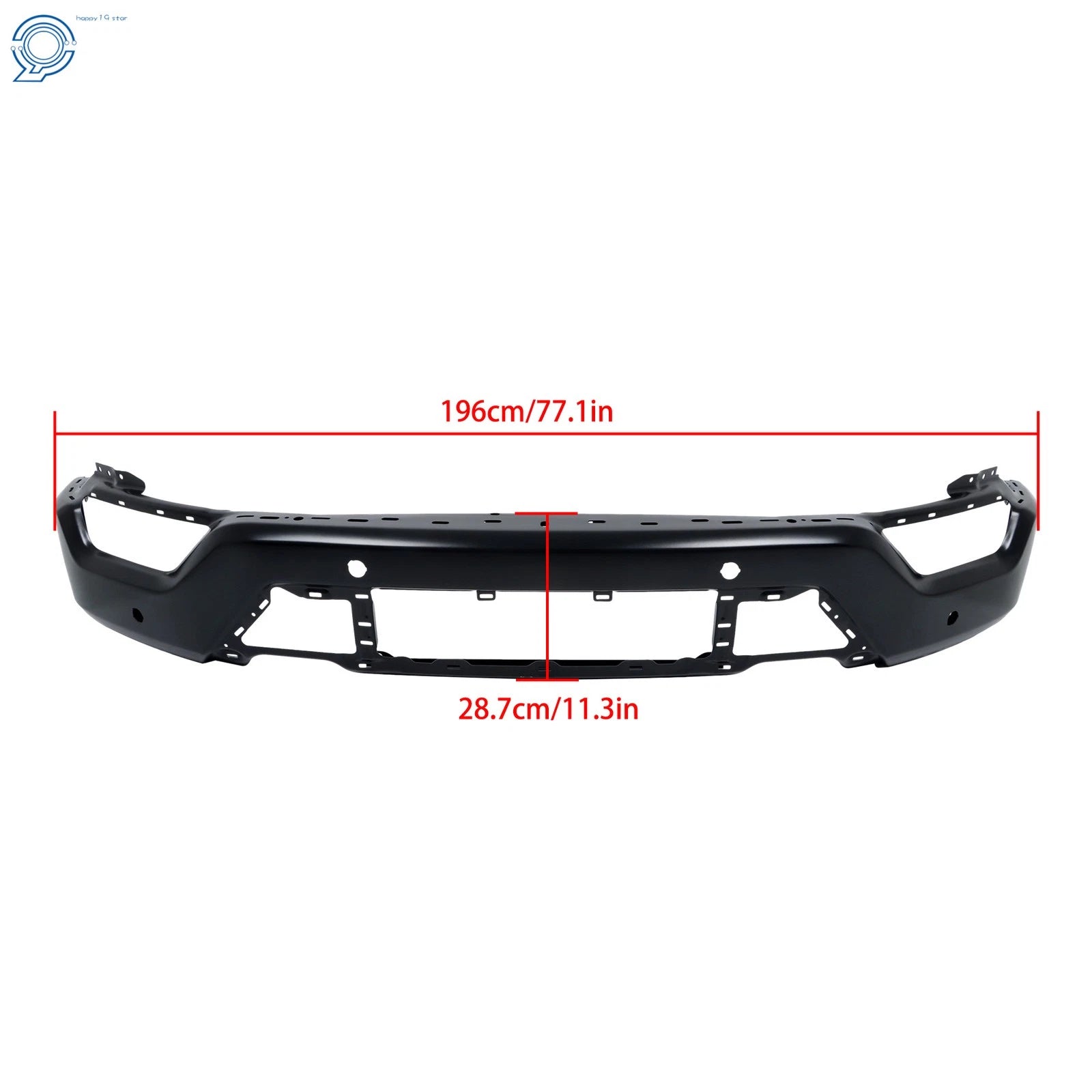 Front Bumper Face Bar 5PCS for Ford F150 (2021–2023) Steel Black w/ 6 Sensor Holes