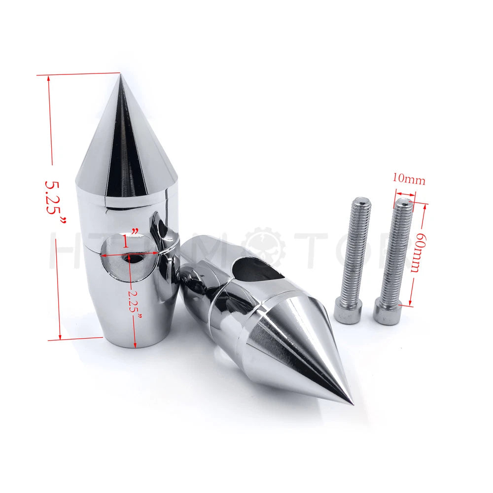 2 1/4" Chrome Spike Handlebar Risers for Harley Softail Dyna Sportster (Custom)