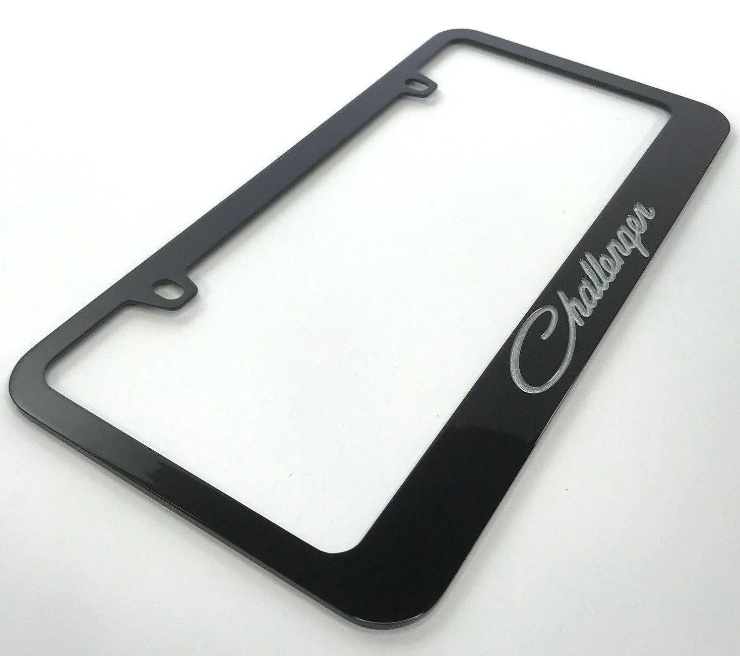 License Plate Frame for Dodge Challenger (Black with Silver Logo)