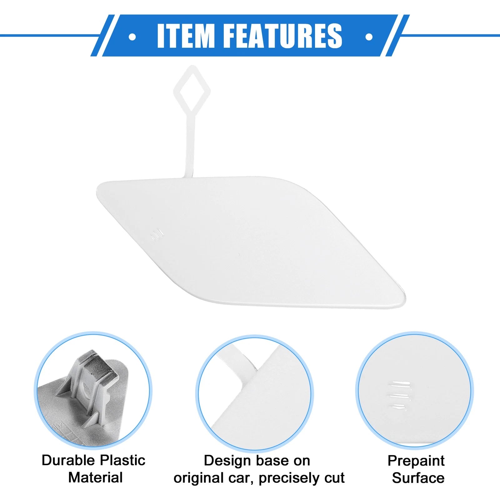 Tow Hook Eye Hole Cap for Mercedes-Benz E350 (2010–2013) White