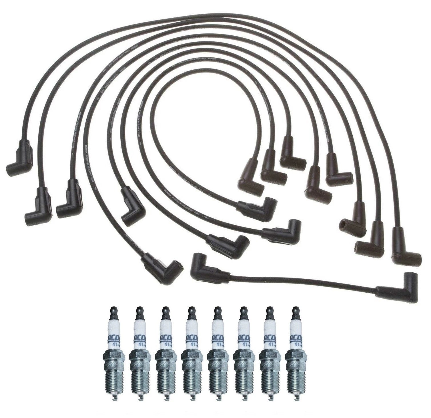 Pro Ignition Wire Set & 8 ACDelco Platinum Spark Plugs for Chevy P30 (1975–1999)