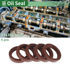 Set of 5 Oil Seal Rotary Shaft Seal FKM Rubber 27x35x7mm
