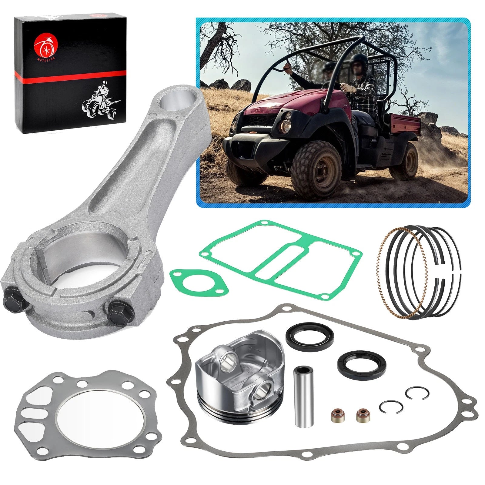 Engine rebuild kit piston connecting rod for EZGO RXV (2008-2023)