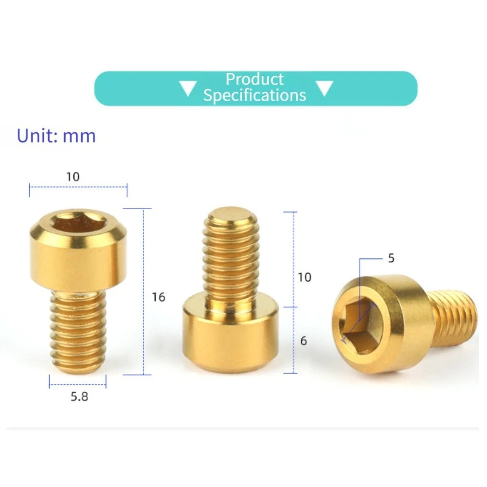 Bicycle Brake Component TC4 Alloy M6x10mm V Brake Clamp Screw (Fits )