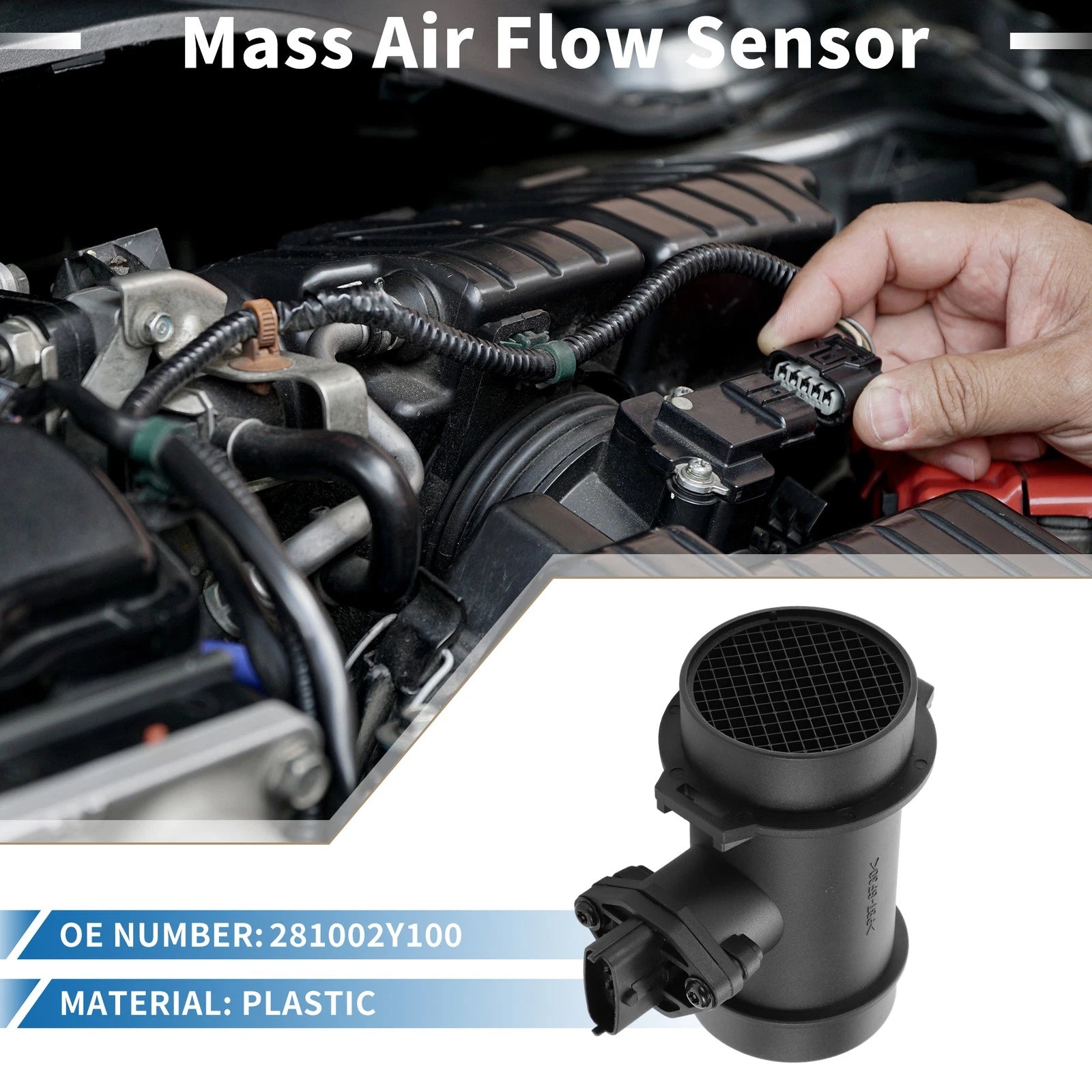 MAF Mass Air Flow Sensor Assembly No. 281002Y100 for Kia Spectra 1.8L (2002–2004)