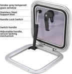 12.7" Square Anodized Aluminum Boat Deck Hatch & Lid Porthole Window