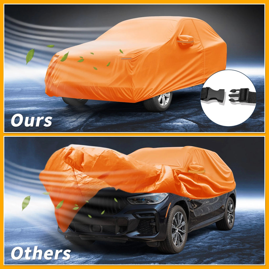 Waterproof Car Cover for BMW X5 (2000–2023) - Orange Cotton, Zipper