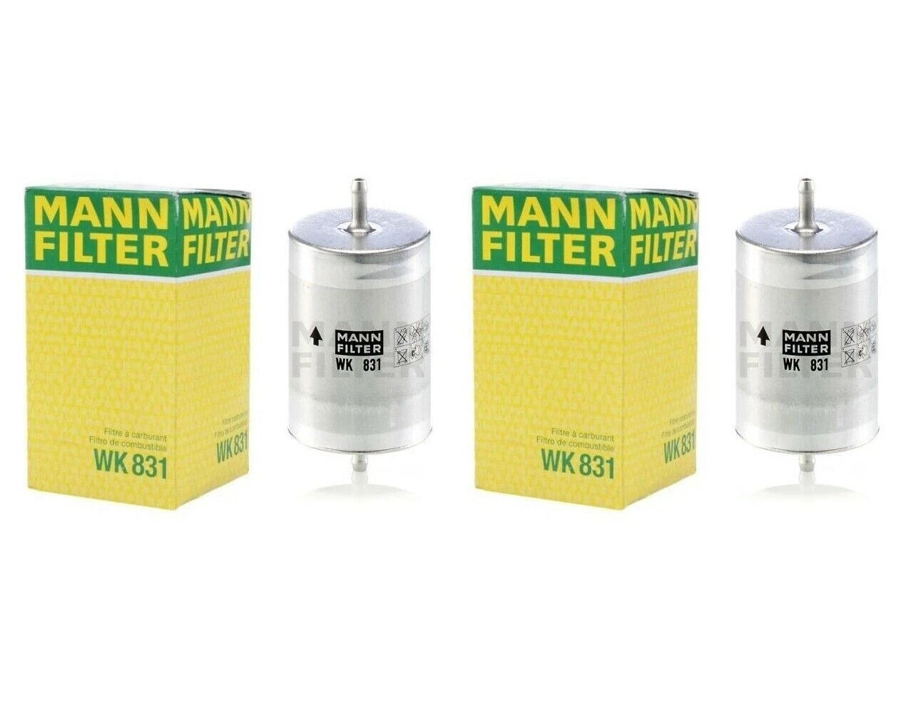 Set of 2 Fuel Filters for Mercedes-Benz W114 W140 W210 W202 (Mann WK831)