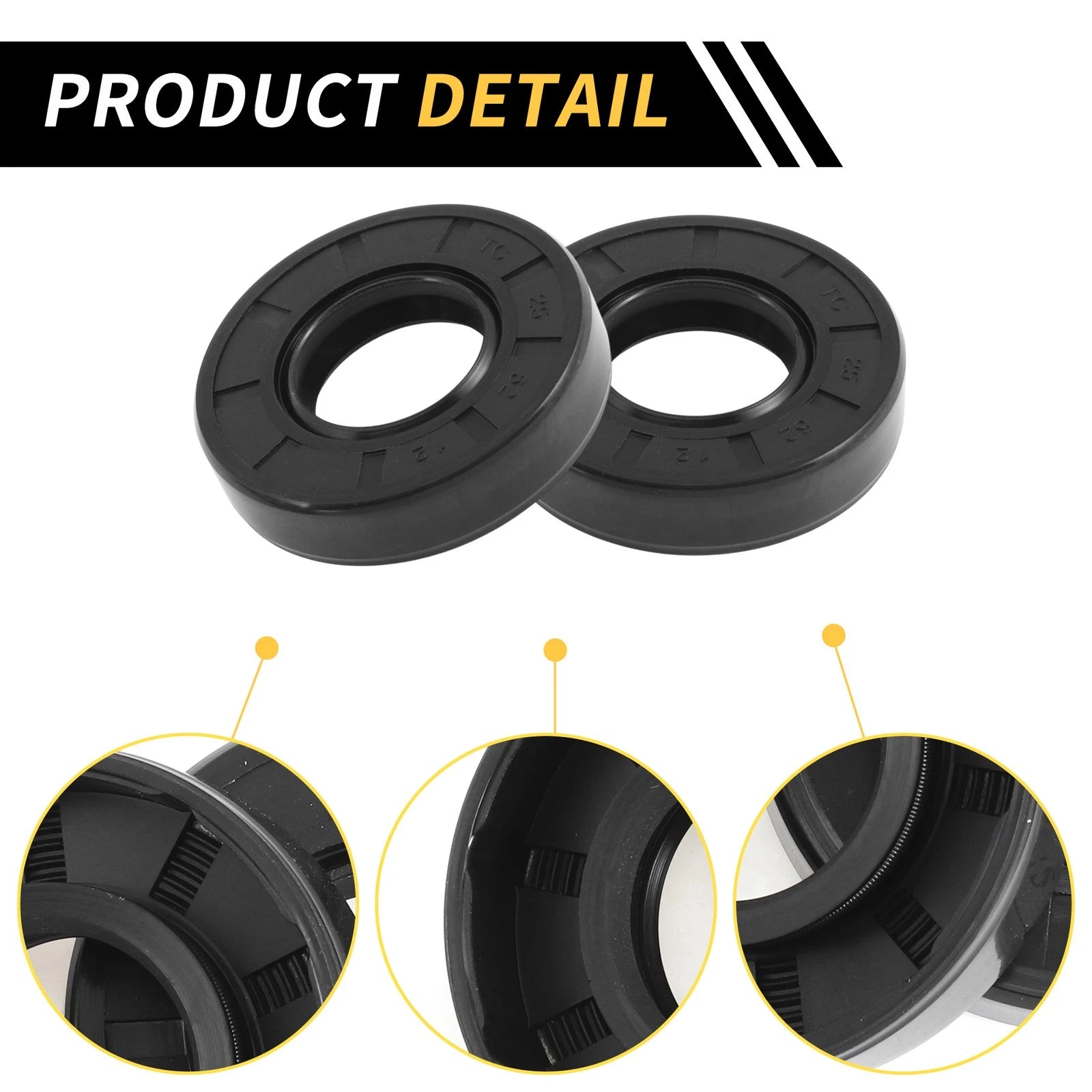 Set of 5 Oil Seal Rotary Shaft Seal NBR Rubber 25x52x12mm