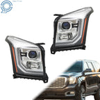 Set of 2 Projector Headlights with LED DRL for GMC Yukon (2015–2017)