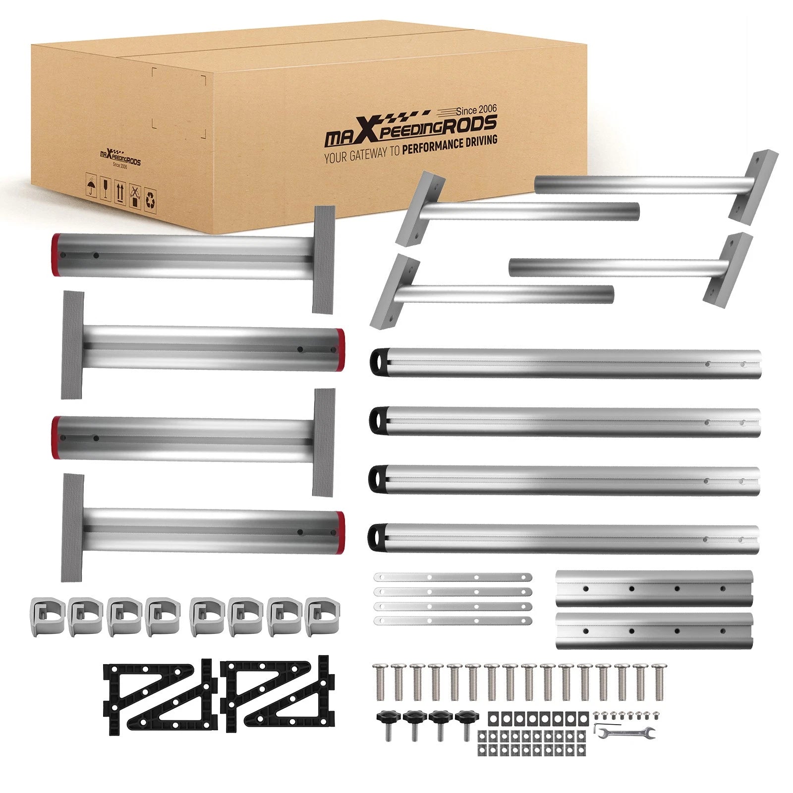 2Pcs Adjustable Aluminum Truck Bed Ladder Rack for